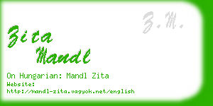 zita mandl business card